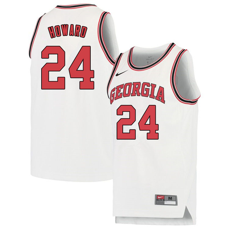 Men #24 Rodney Howard Georgina Bulldogs College Basketball Jerseys Sale-White - Click Image to Close